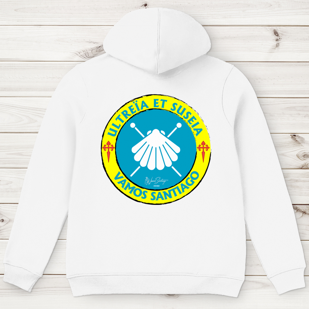 Ultreia et Suseia Hoodie aus Bio-Baumwolle weiss