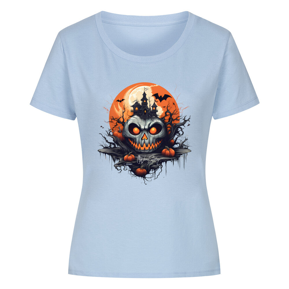 halloween_geisterschloss-damen-t-shirt-hellblau