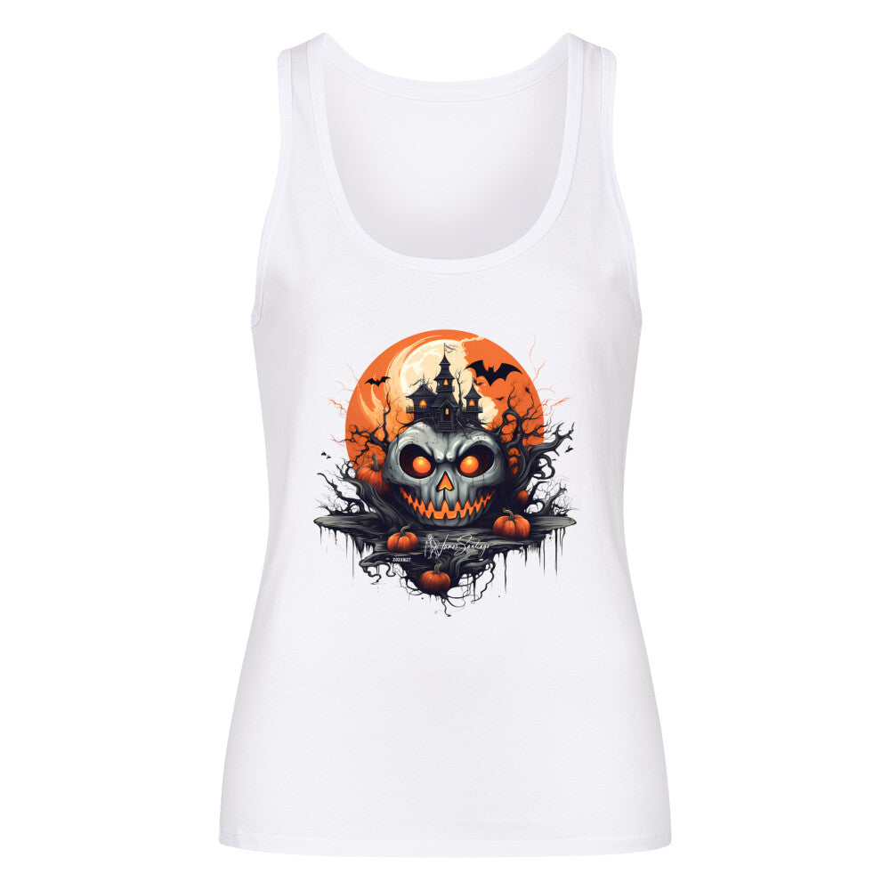 halloween_geisterschloss-damen-tanktop-weiss
