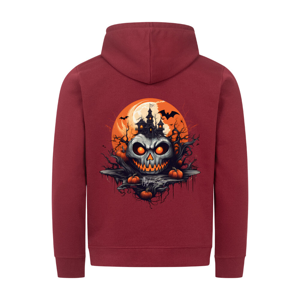 halloween_geisterschloss-herren-hoodie-weinrot