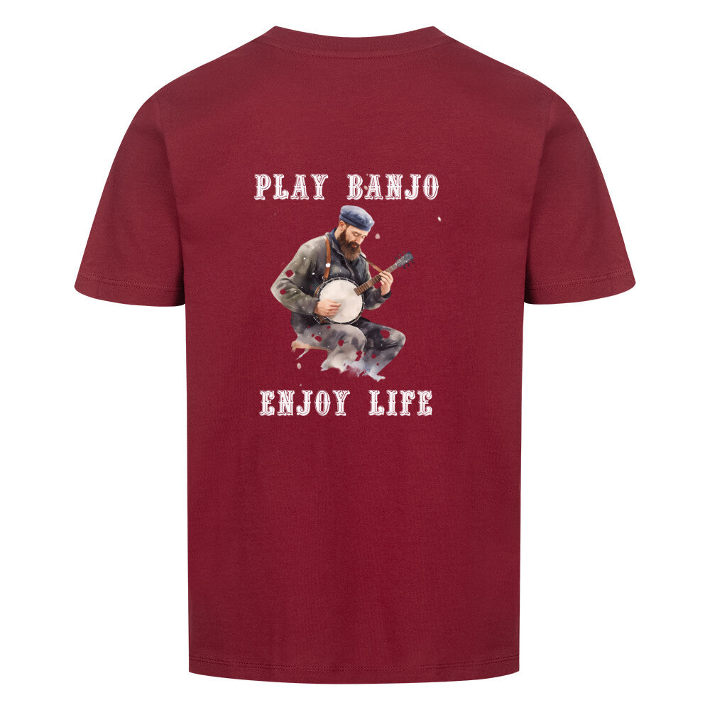 play_banjo-kinder-t-shirt-weinrot-back