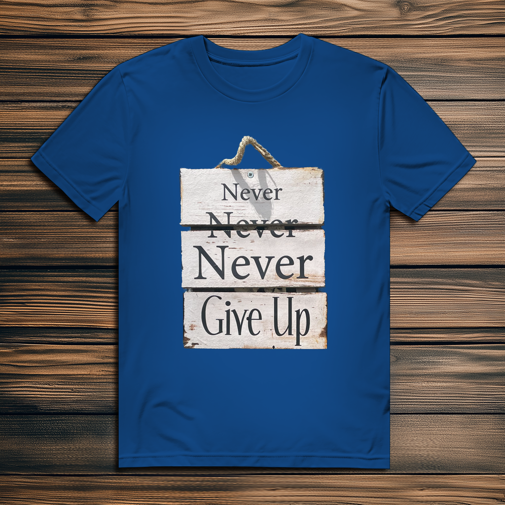 Never give up – Herren T-Shirt aus Bio-Baumwolle