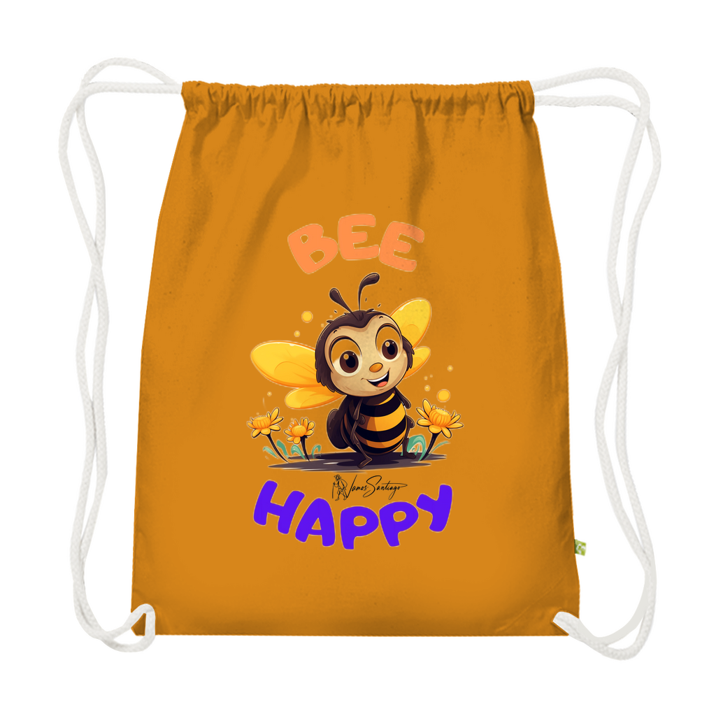 Bee Happy – Turnbeutel aus Bio-Baumwolle