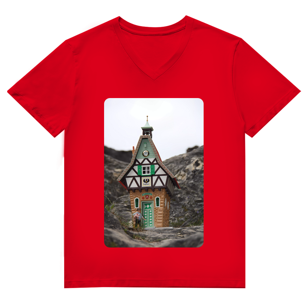 Rathaus Braighausen – Herren V-Neck T-Shirt aus Bio-Baumwolle