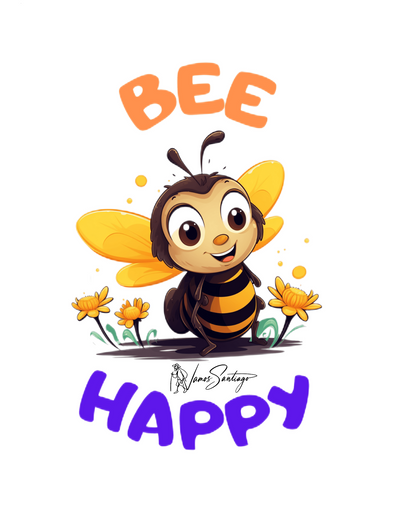 *Bee Happy* - Leinwanddruck