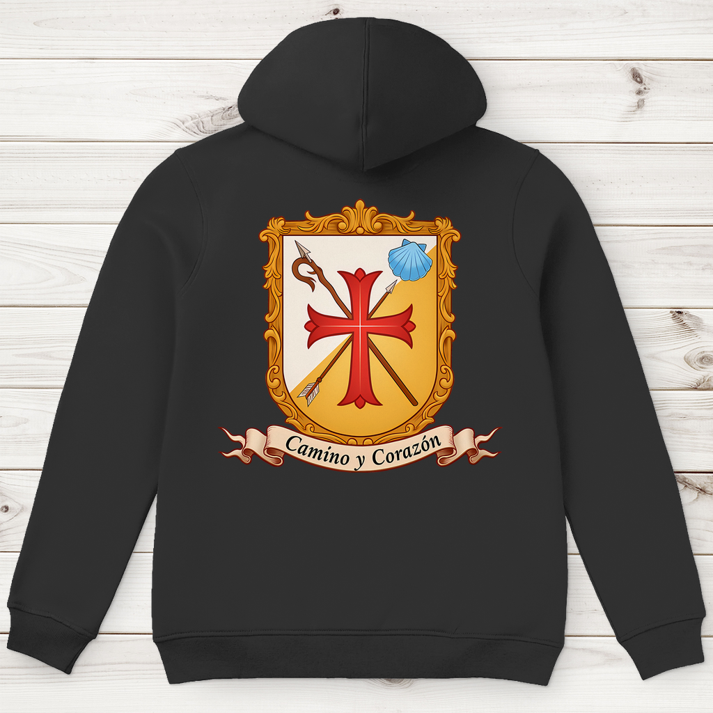 Camino y Corazon Hoodie aus Bio-Baumwolle schwarz