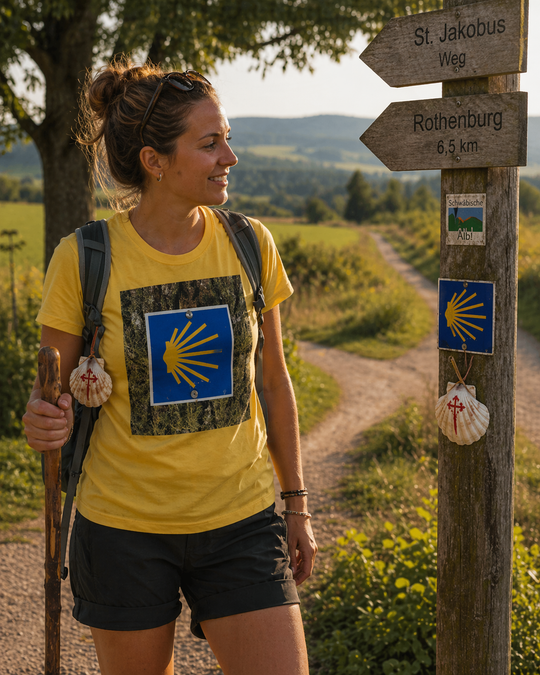 Muschelwegweiser Horb – Das Camino T-Shirt für sie