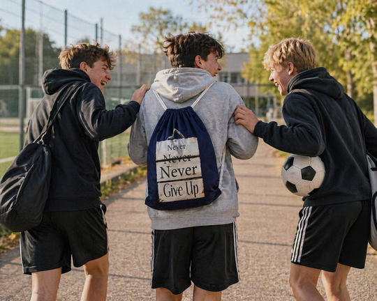 Never give up – Der Camino Gym Bag