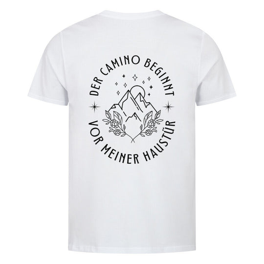 Der_Camino_beginnt_vor_meiner_Haust_r_-_Herren_T-Shirt_-_wei_-_R_ckseite