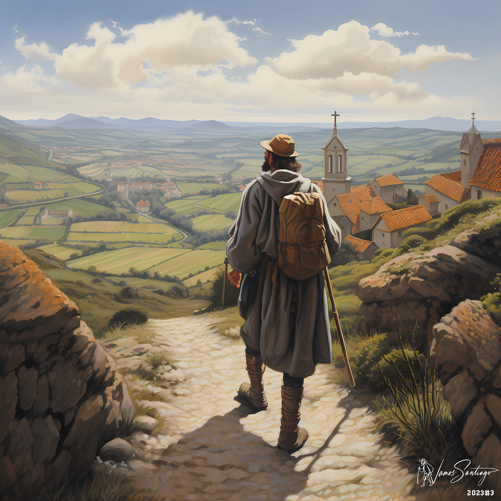 *Pilgrim looks over the land* - canvas print