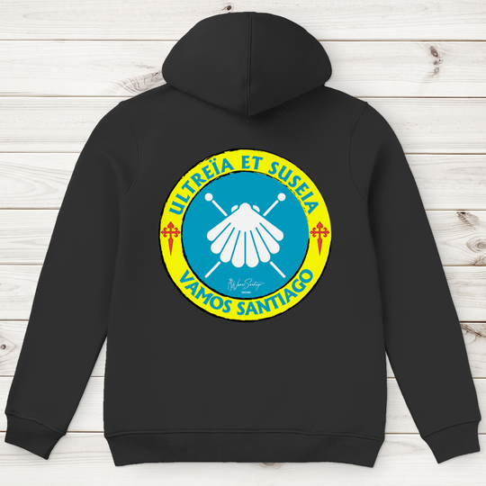 Ultreia et Suseia Hoodie aus Bio-Baumwolle schwarz