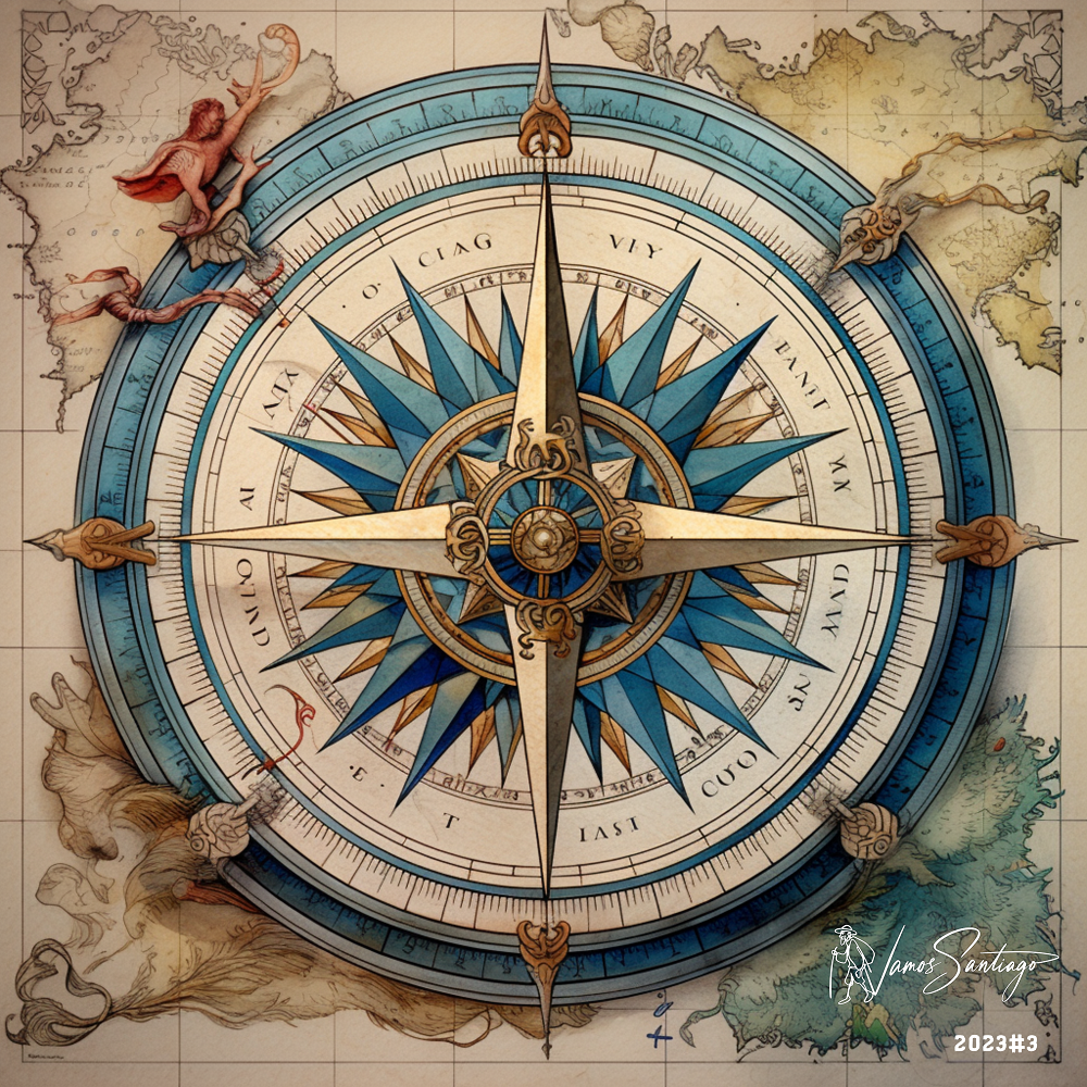 *Antique Compass Rose* - Canvas Print