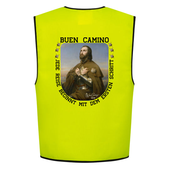 buen camino-warnweste-leuchtgelb-rueckenansicht