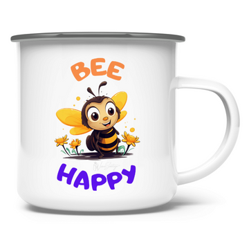 Bee Happy – Emaille Tasse