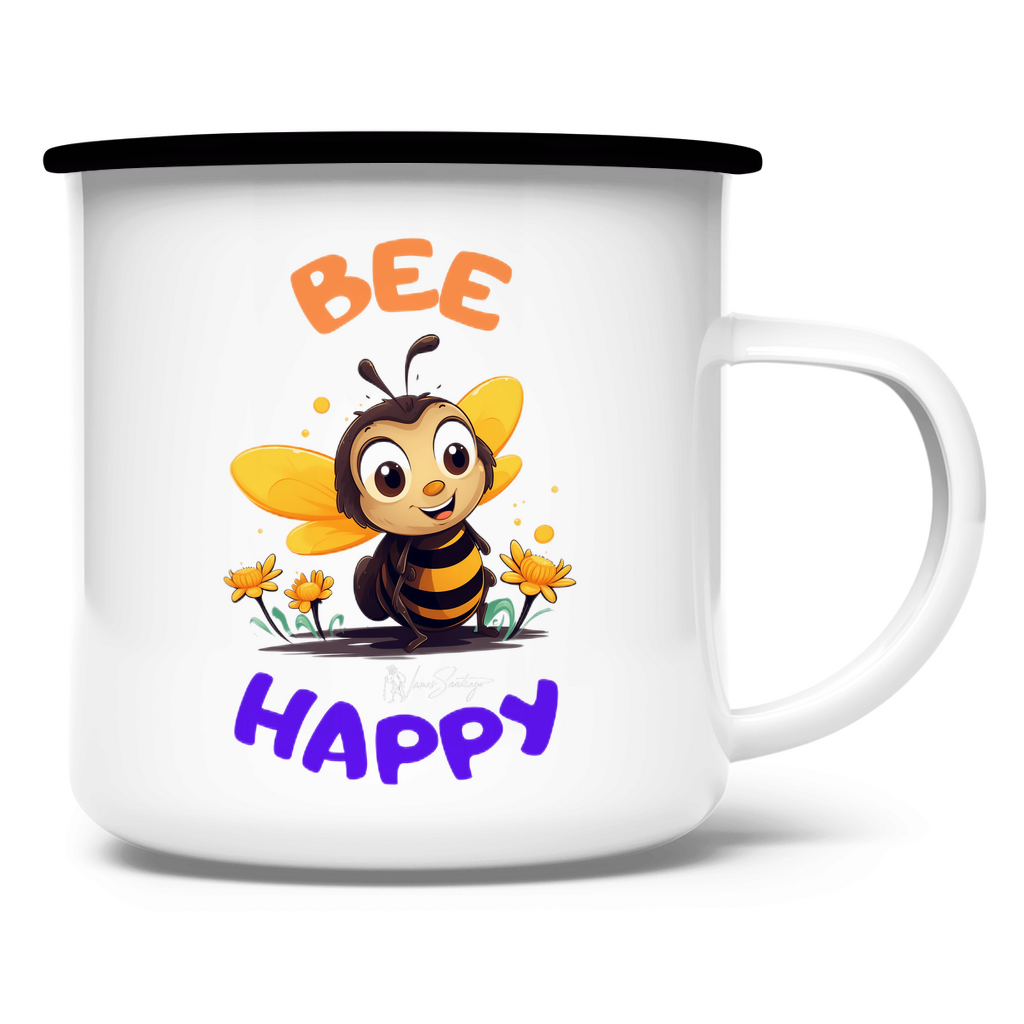 Bee Happy – Emaille Tasse
