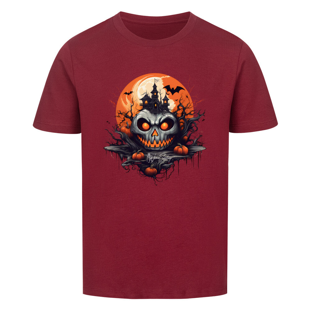 halloween_geisterschloss-kinder-t-shirt-weinrot